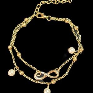 Gold Infinity Pearl Bracelet